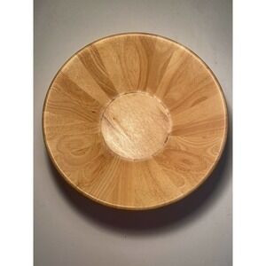 Marketplace Natural Soft Wood Large Serving Salad Fruit Bowl 13.25" round Apps